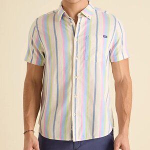 chubbies Resort Weave Friday Shirt, the Soft Serve (pastel stripes), Medium, NWT